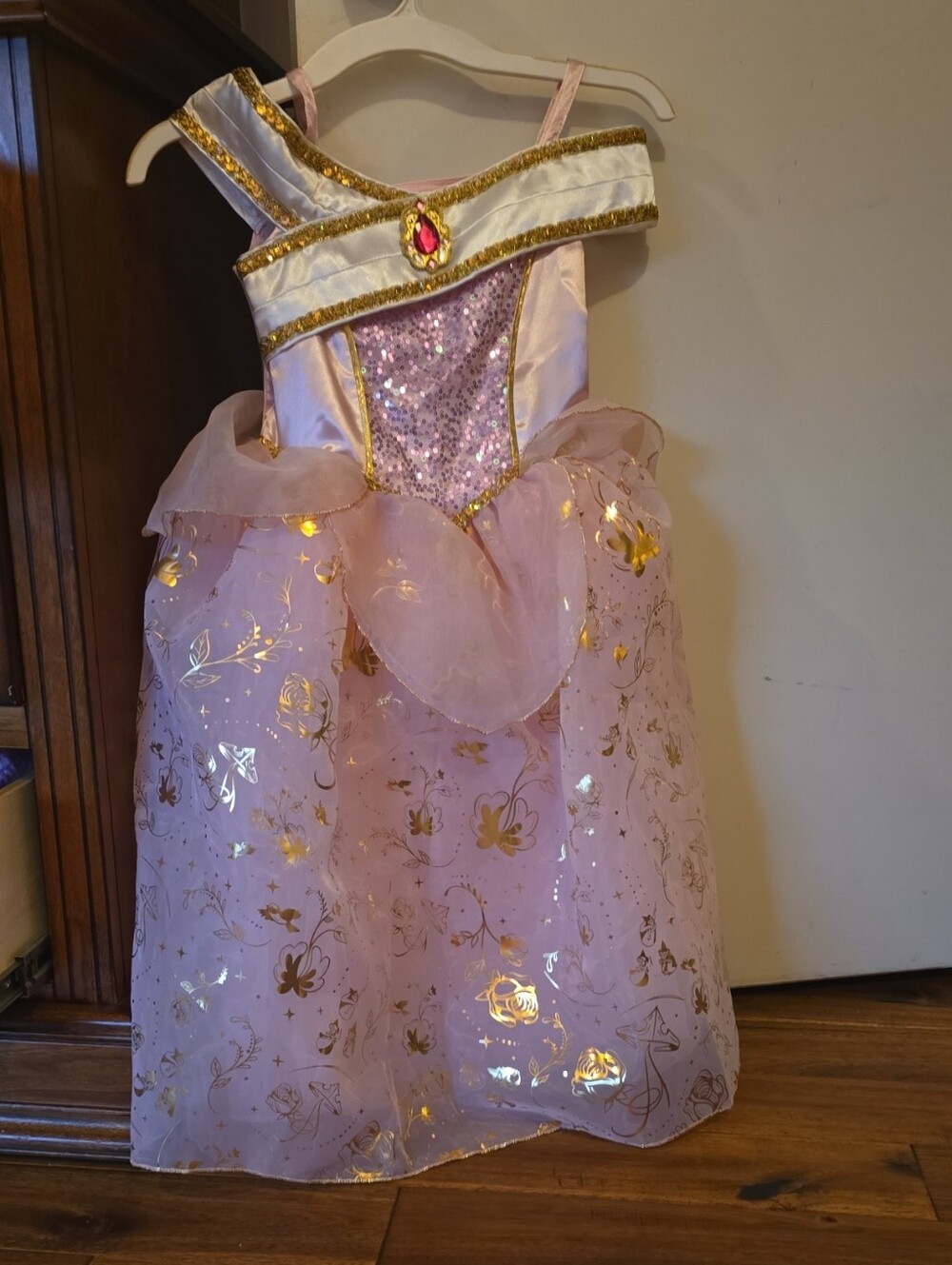 Disney Pink and Gold Princess Dress with Sequin Bodice